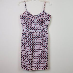 J. Crew Aqua & Pink Spaghetti Strap Sundress